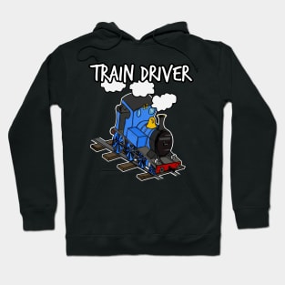 Train Driver Steam Locomotive Rail Enthusiasts (Blue) Hoodie